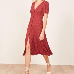 Reformation Locklin Polka Dot Maxi Dress